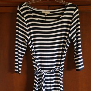 Banana Republic Navy and White Striped Dress